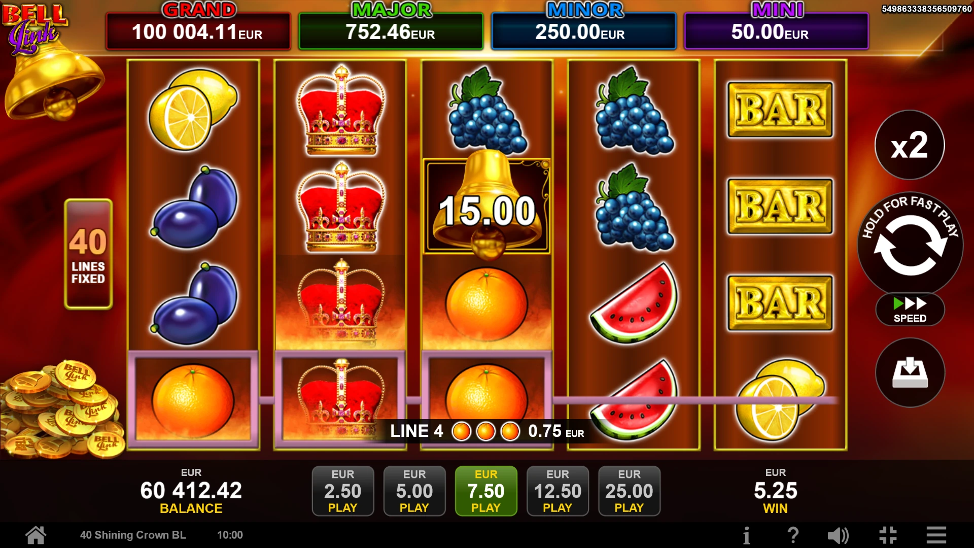 Wild espandibile nella versione 40 Shining Crown Bell Link