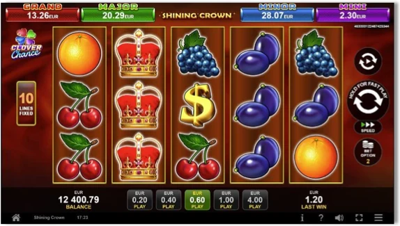 Schermata principale reale di Shining Crown